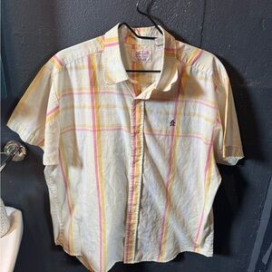 Original Penguin Yellow and Pink Casual Button Down Shirt